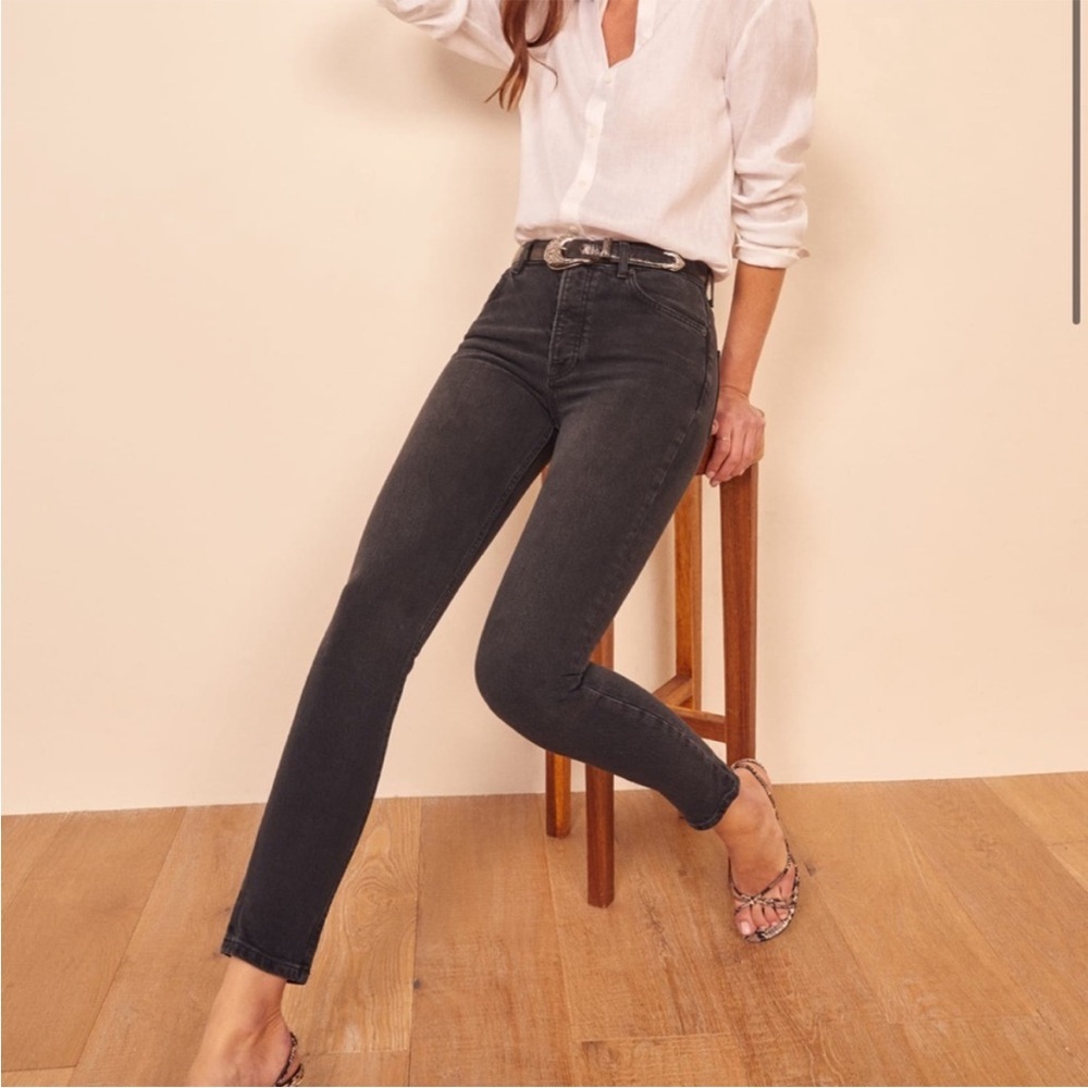 REFORMATION Serena High rise black Skinny Jean size‎ 25 button fly